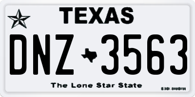 TX license plate DNZ3563