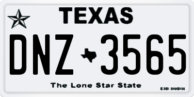 TX license plate DNZ3565