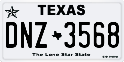 TX license plate DNZ3568