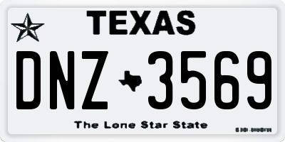 TX license plate DNZ3569