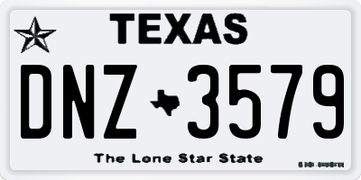 TX license plate DNZ3579