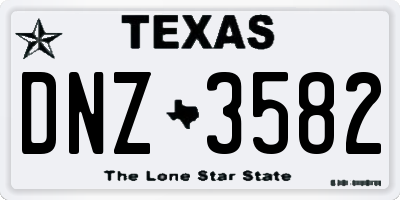 TX license plate DNZ3582