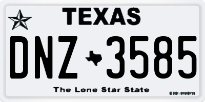 TX license plate DNZ3585
