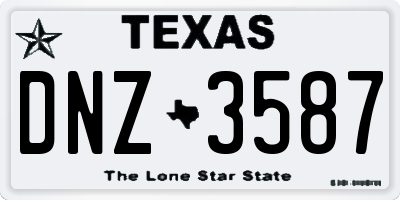 TX license plate DNZ3587