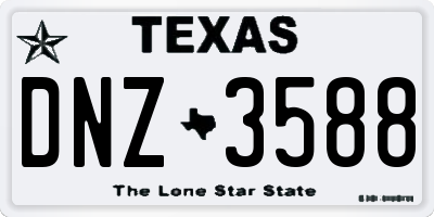 TX license plate DNZ3588