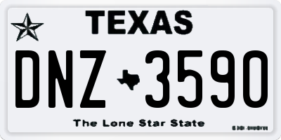 TX license plate DNZ3590