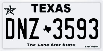 TX license plate DNZ3593