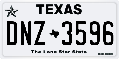 TX license plate DNZ3596