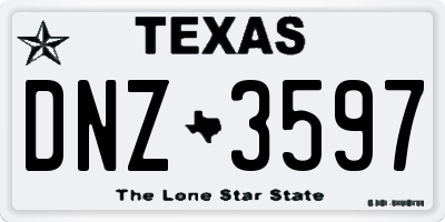 TX license plate DNZ3597
