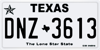 TX license plate DNZ3613
