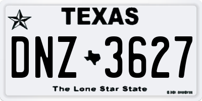TX license plate DNZ3627