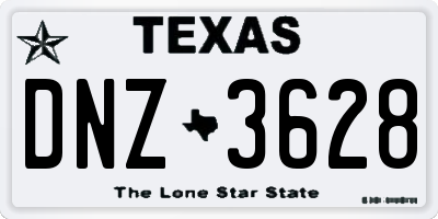 TX license plate DNZ3628