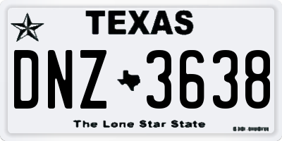 TX license plate DNZ3638
