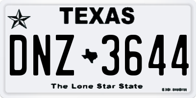 TX license plate DNZ3644