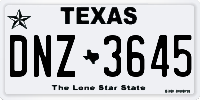 TX license plate DNZ3645