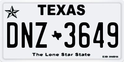 TX license plate DNZ3649