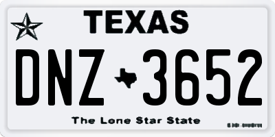 TX license plate DNZ3652