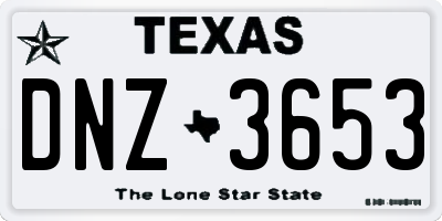 TX license plate DNZ3653