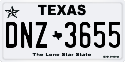 TX license plate DNZ3655