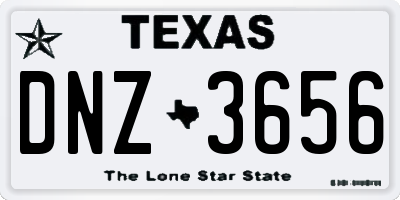 TX license plate DNZ3656