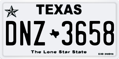 TX license plate DNZ3658