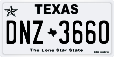 TX license plate DNZ3660