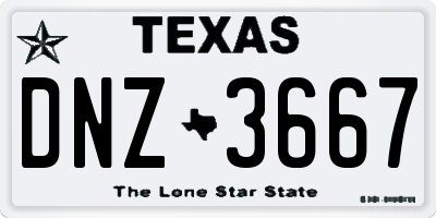 TX license plate DNZ3667