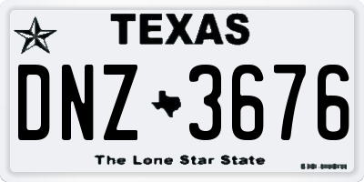 TX license plate DNZ3676