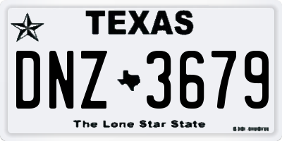 TX license plate DNZ3679