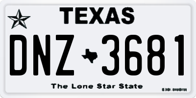 TX license plate DNZ3681