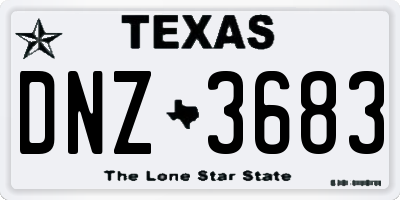 TX license plate DNZ3683