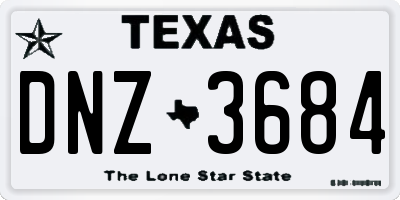 TX license plate DNZ3684