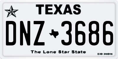TX license plate DNZ3686