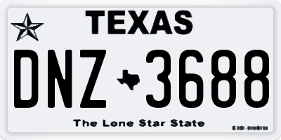 TX license plate DNZ3688