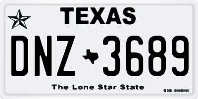 TX license plate DNZ3689