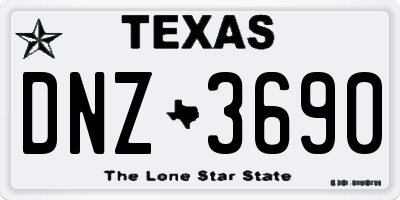TX license plate DNZ3690