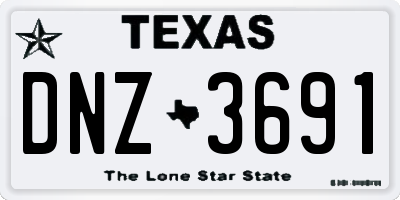 TX license plate DNZ3691
