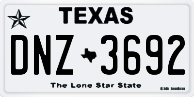 TX license plate DNZ3692