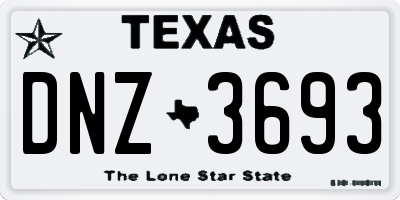 TX license plate DNZ3693