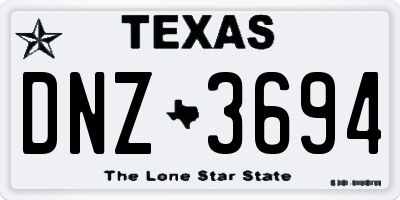 TX license plate DNZ3694