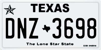 TX license plate DNZ3698