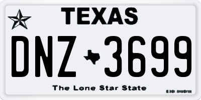 TX license plate DNZ3699