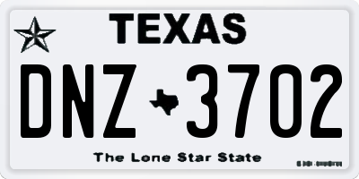 TX license plate DNZ3702