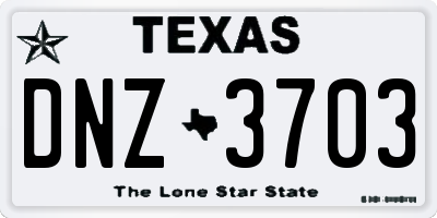 TX license plate DNZ3703