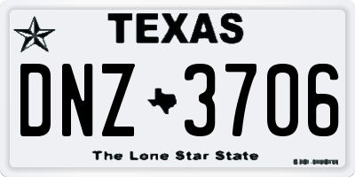 TX license plate DNZ3706