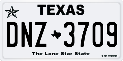 TX license plate DNZ3709