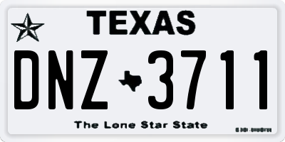 TX license plate DNZ3711