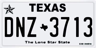 TX license plate DNZ3713