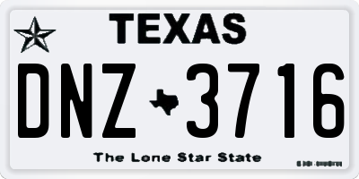TX license plate DNZ3716