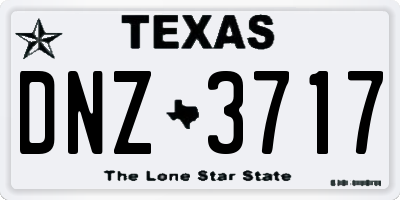 TX license plate DNZ3717